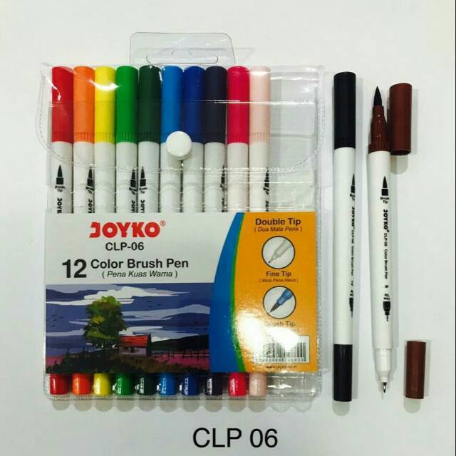 

Spidol Brush pen joyko 12 warna
