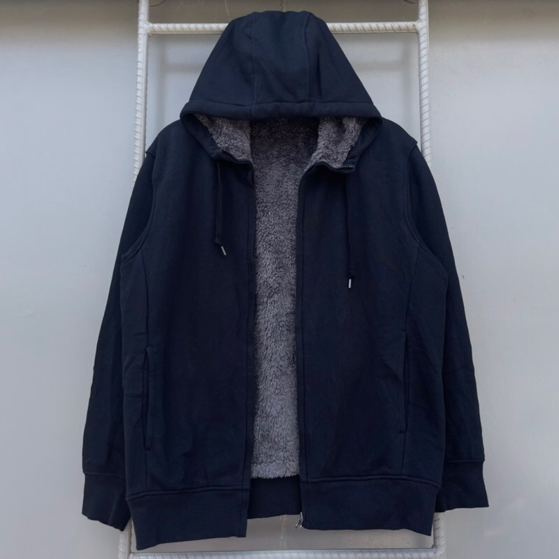 Hoodie Zipper Uniqlo Sherpa | second original