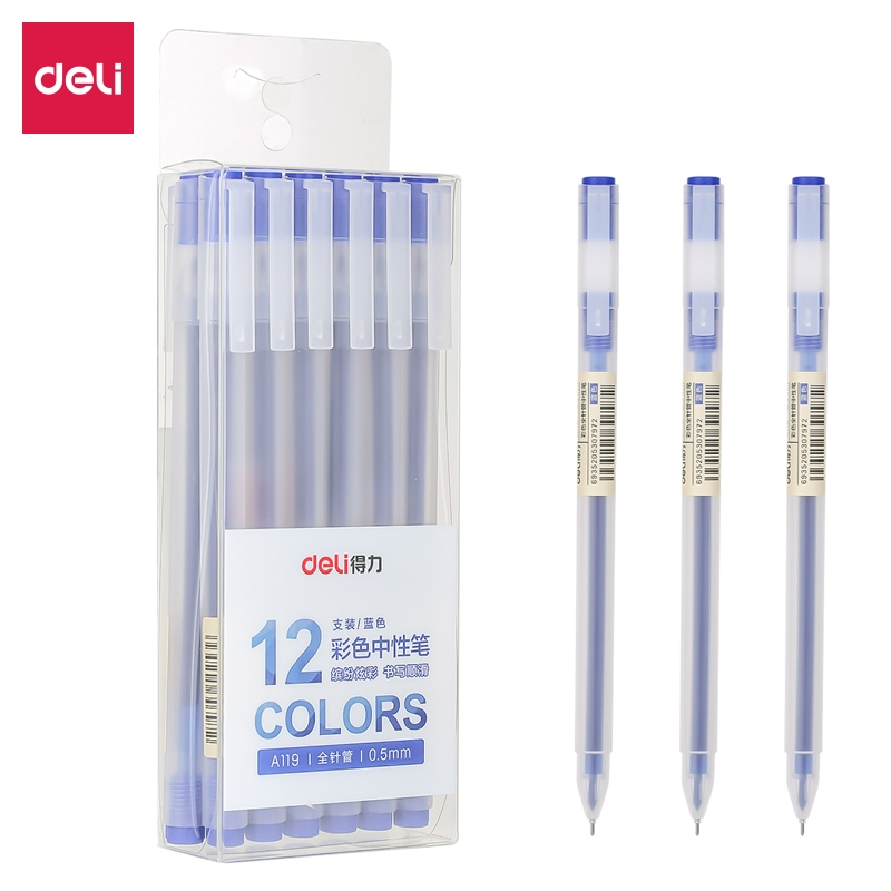 

Deli Color Gel Pen Pulpen Gel Warna BLUE Cerah Needle Tip 0.5mm Panjang Penulisan Hingga 400m A119/PCS