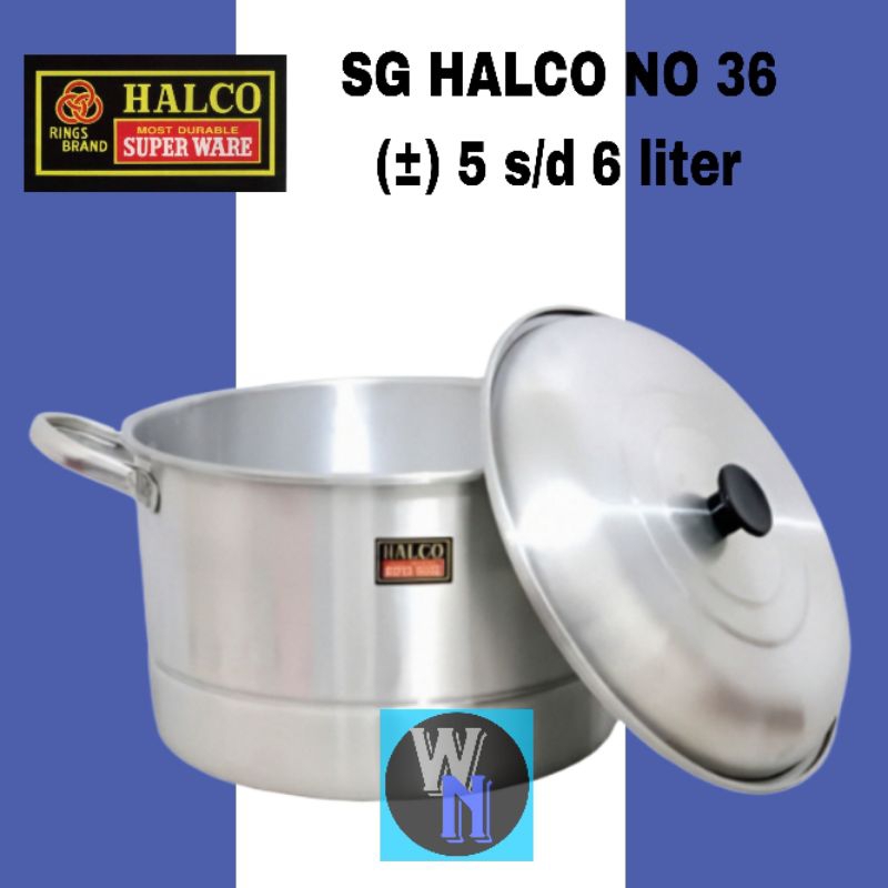 HALCO-Dandang Halco No 36 ( 5 s/d 6 Liter )/Langseng nasi/Panci serbaguna Halco No 36