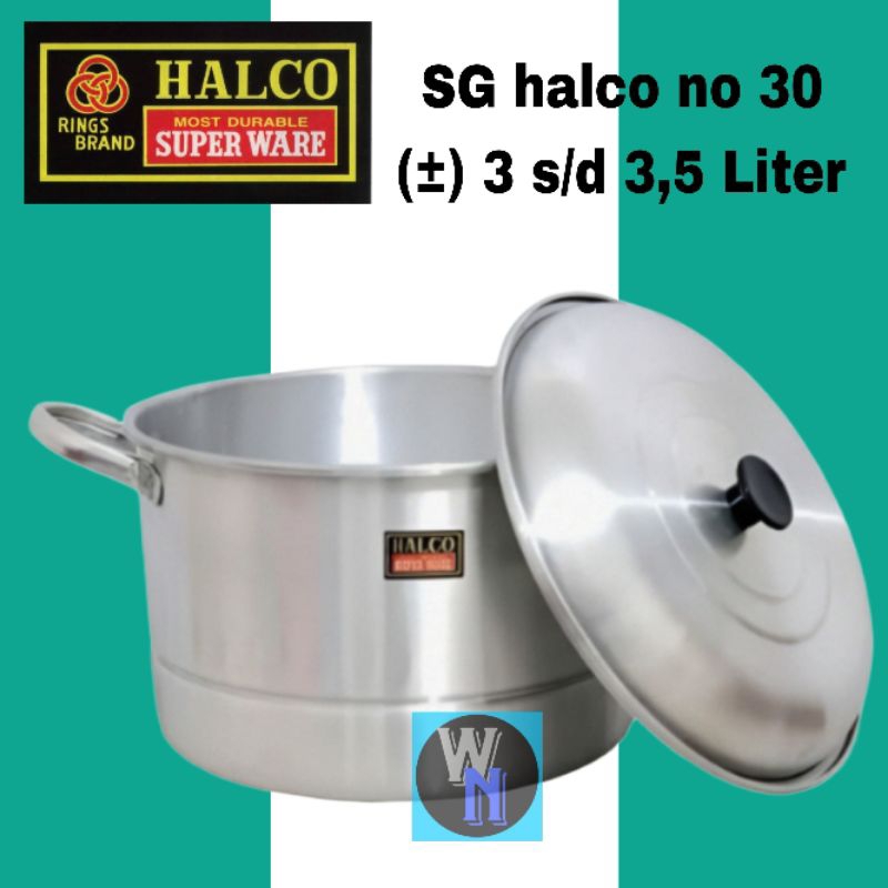 HALCO - Dandang halco No 30 ( 3 s/d 3,5 Liter )/langseng nasi/panci serbaguna/panci kukus halco No 3