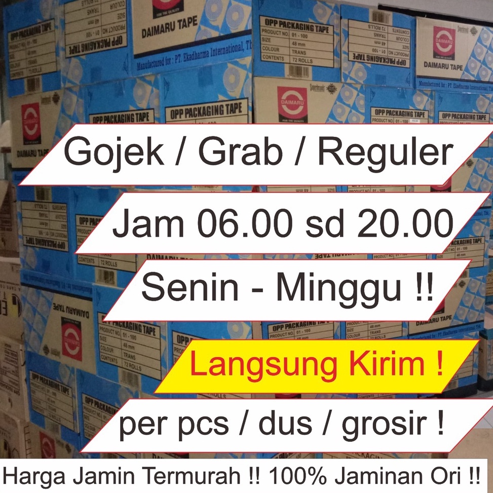 

Lakban BENINGCOKLAT DAIMARU 48 mm x 9 yard 1 dus GrabGojek Only e E6T4