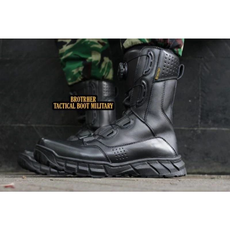 SEPATU PDL TALI PUTAR BASARNAS TNI POLRI SECURITY FULL KULIT ASLI HITAM DOFF