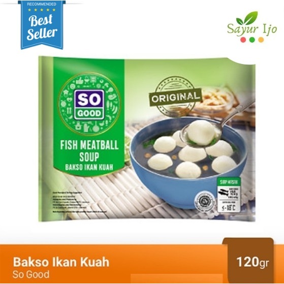 

So Good Bakso Ikan Kuah 120 Gram / Pack Fresh Frozen Fish Meatball Soup Baso Daging Sop Instant HALAL