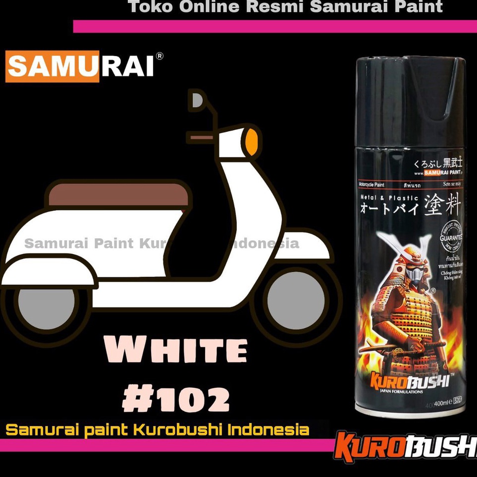 

Samurai Paint WHITE 12 Warna Dasar Standar Putih Polos Cat Semprot Aerosol Samurai e N6K6