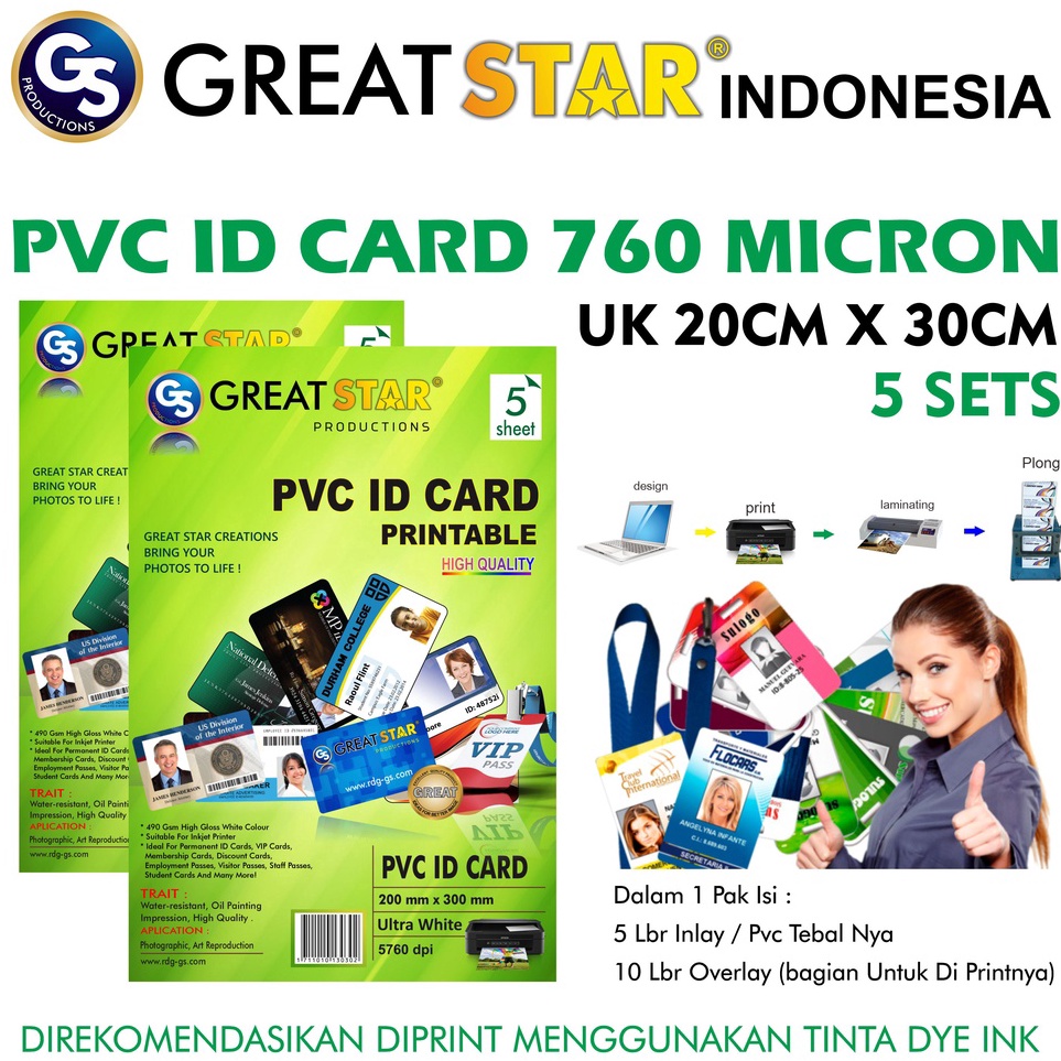 

PVC ID Card Great Star Hijau 5 Set t J5P6