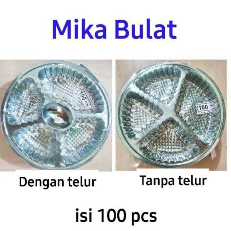 Mika bulat sekat 4 / 5 samir isi (100 pcs) / mika bulat walimah / mika samir / mika bulat (BACA DESK