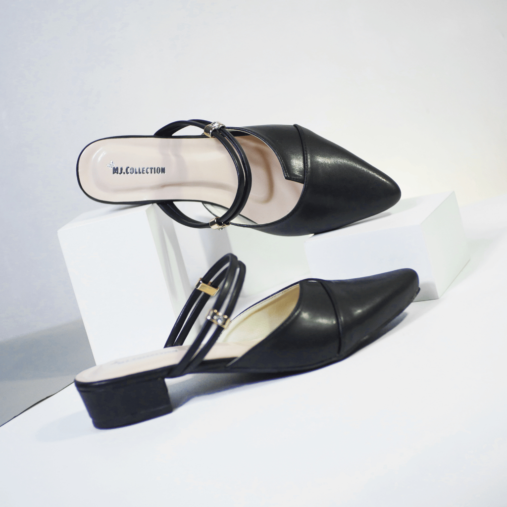 MjCollection - Rinjanie Flat Shoes Mules Wanita