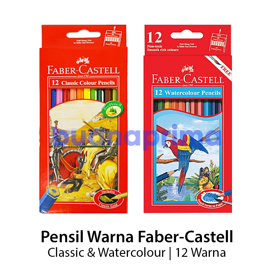 

Pensil Warna Faber Castell 12 Warna Panjang Classic Watercolour Klasic Colour Pencil Color w P8X6