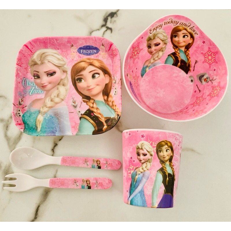 paket 4in1 mangkok melamin melamine kado karakter murah import mangkuk frozen mickey hk frozen