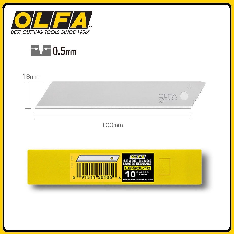 

OLFA Refill Pisau Cutter Polos 18mm LBSOL1 1pcspack Solid Blade s I3A7