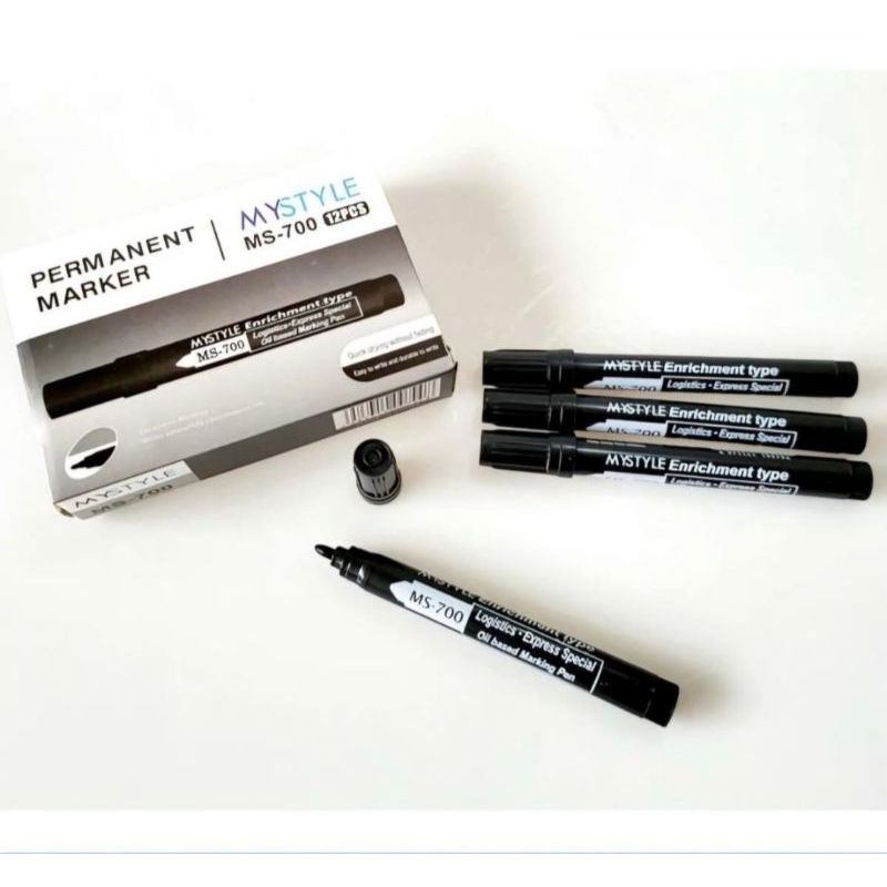 

12Pcs Spidol Permanent Hitam Harga Termurahhh