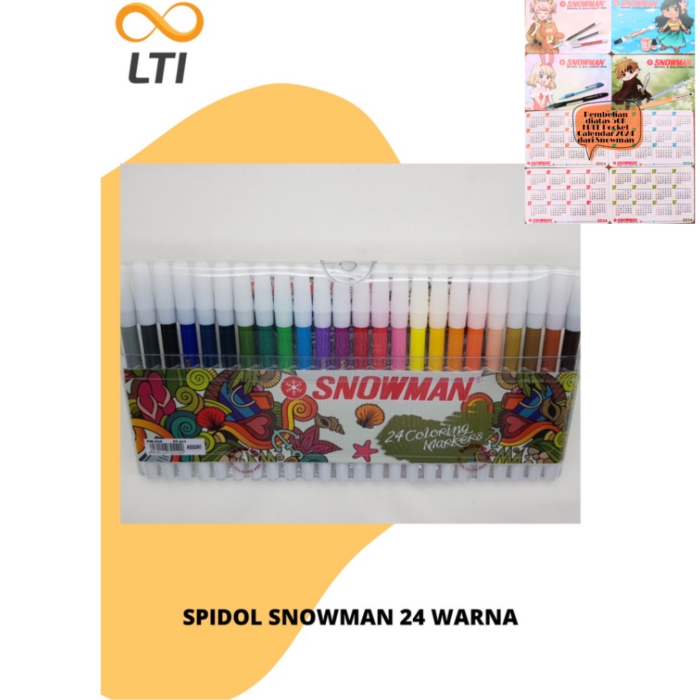 

Spidol Snowman 24 warna PW24A l T2L7