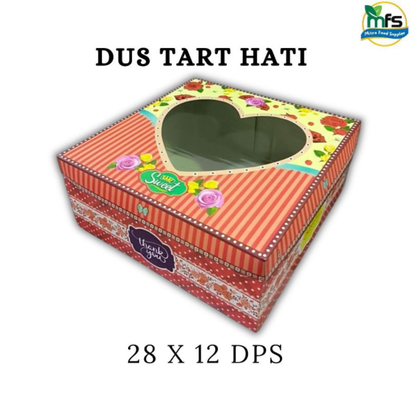

DUS TART TUTUP HATI KARTON BOX HAMPERS KUE