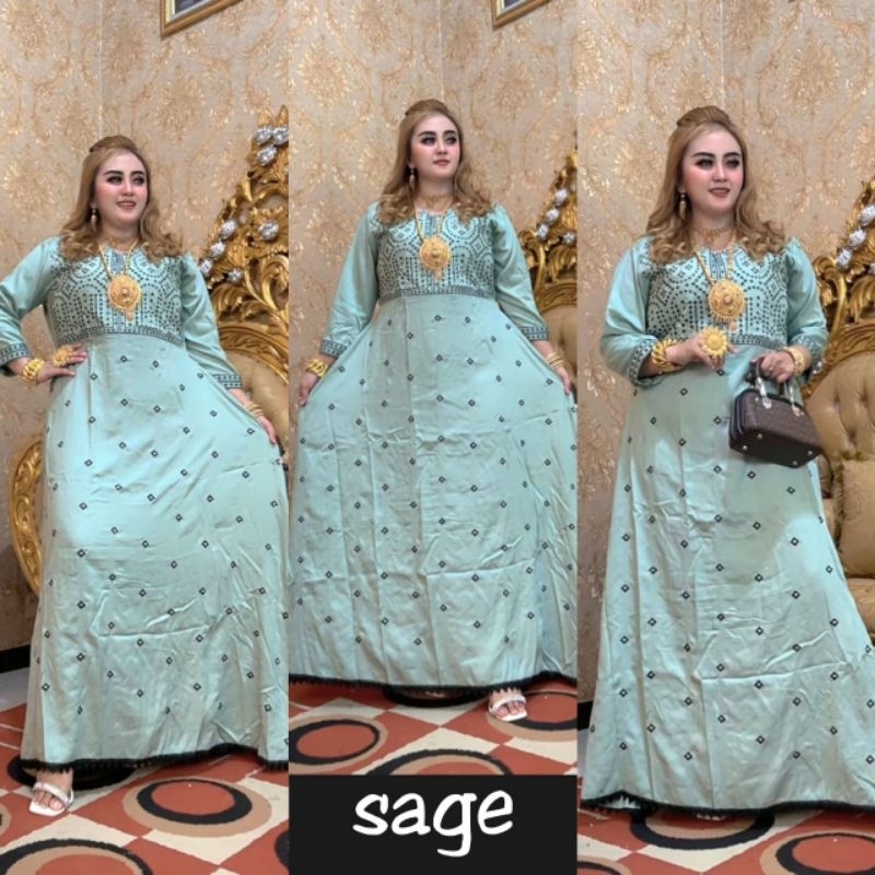 Gamis wanita Bordir  Fadila katun rayon bordir