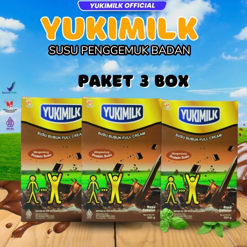 

susu penggemuk badan susu penambah berat badan Yuki Milk paket 3 box