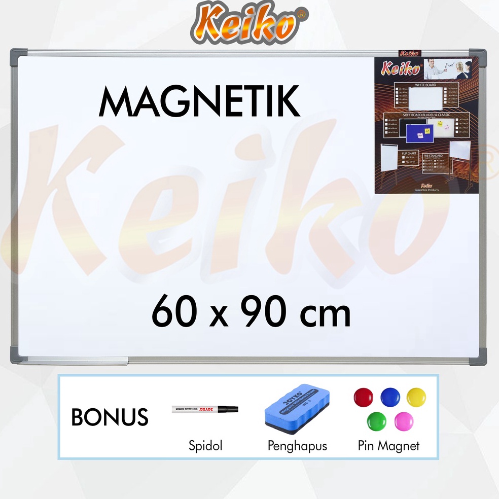 

Papan Tulis Whiteboard White Board Gantung Magnet Single Face Keiko 6 x 9 cm b GL8