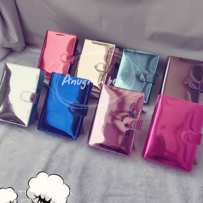 

KODE S49S binder polos premium hologram glossy A6 6ring 8warna pilihan