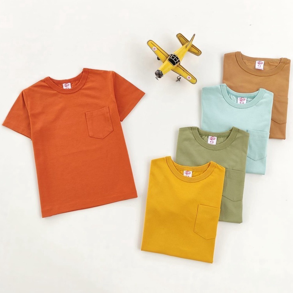 KODE E4Y KAOS ANAK SAKU PDK EARTH COLOR  Kaos Pocket Premium Cotton Anak Laki laki 11T  Kaos anak co