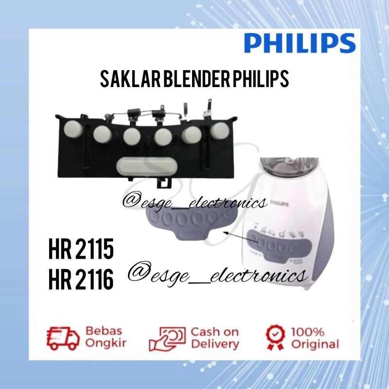 ORIGINAL SAKLAR BLENDER PHILIPS HR2115 HR2116 TOMBOL ON OFF MESIN BLENDER PHILIPS HR 2115 HR 2116 TO