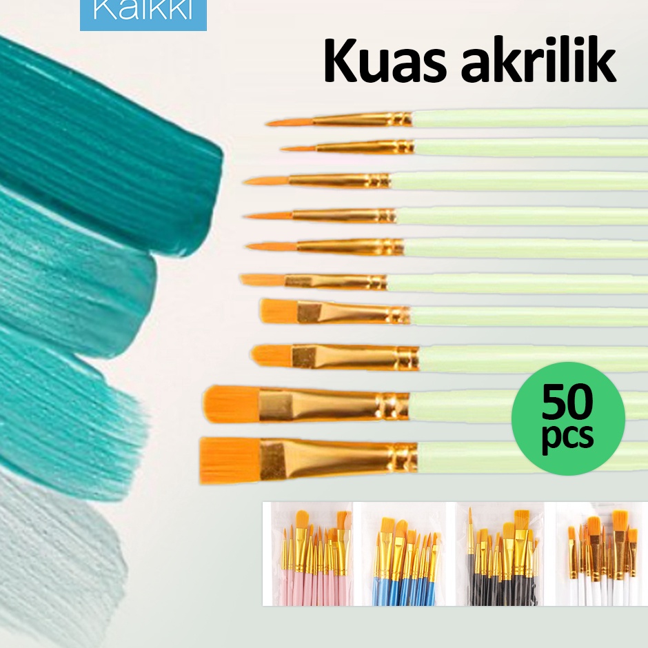 

KAIKKI 5PCS15Paint Brush Set Kuas Lukis Akrilik Bulu Nilon Cat Air Minyak Set Paintbrush Ujung Pointed Dan Flat Artist Paint Brush h Y7L4