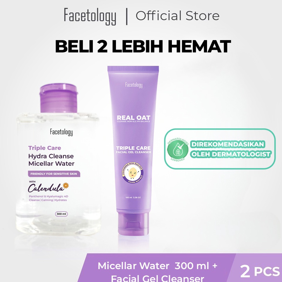 KODE R59E Facetology DOUBLE CLEANSING SET Triple Care Hydra Cleanse Micellar Water 3 ML  TripleCare 