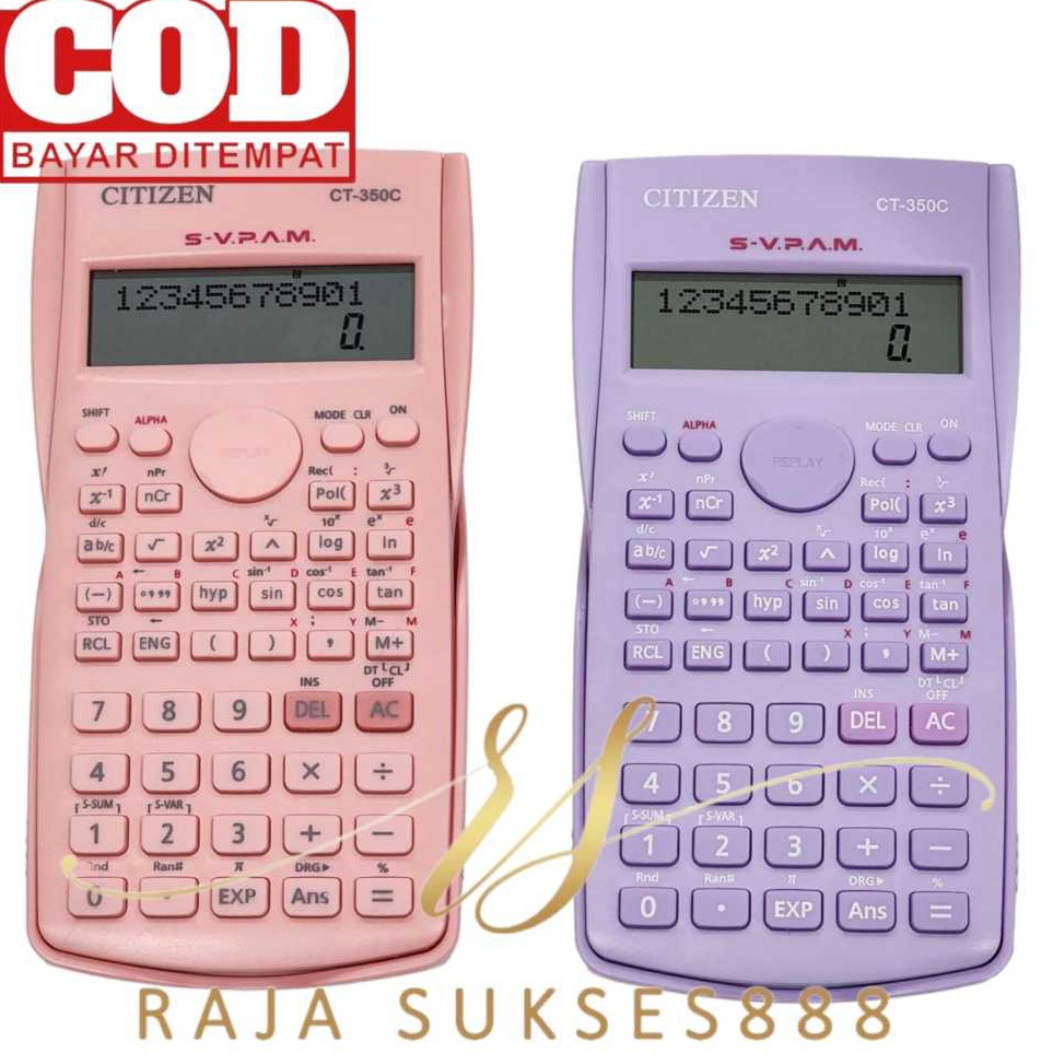 

KODE C53K Kalkulator Scientific CITIZEN CT35C pink ungu pastel lilac Calculator anak sekolah trigonometri sin cos tan ct 35 c Warna Cantik Menarik
