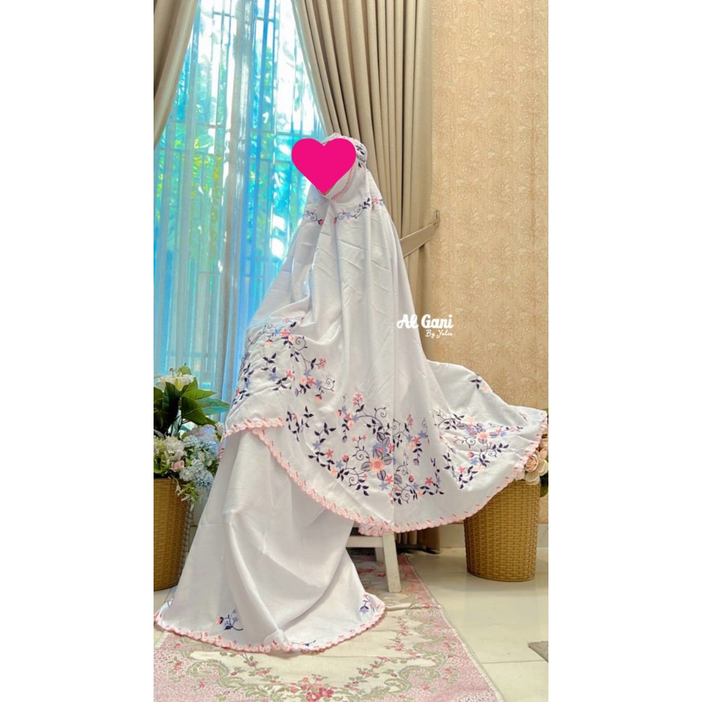 Mukena Sultan Border Handmade Terbaru by ALGANI Sangat Cantik Mukena Cantik / Mukena Brukat / Mukena