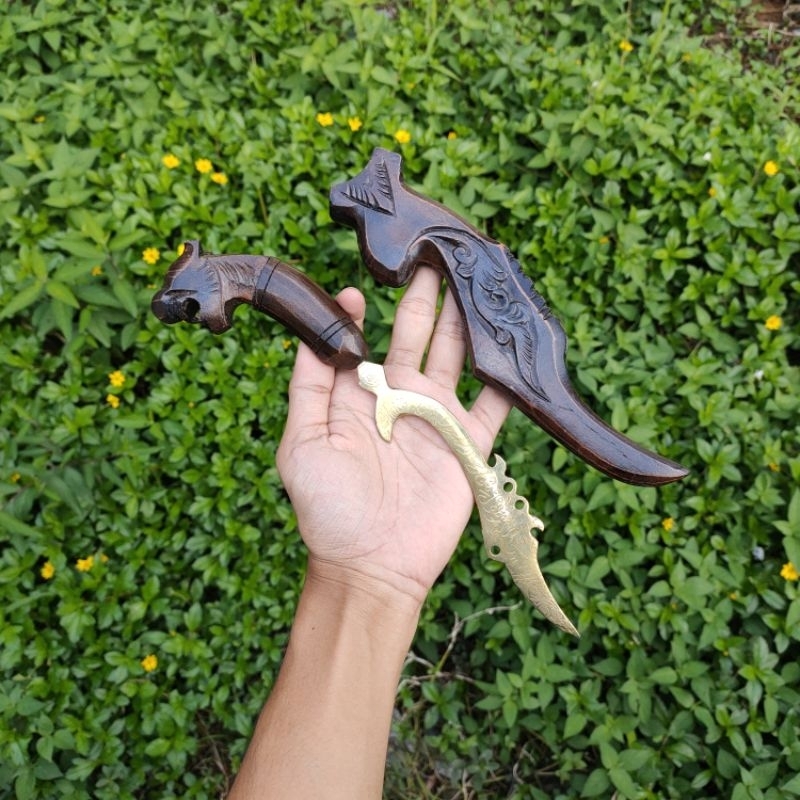 Kujang Kuningan Lafadz Khas Sunda Macan Siliwangi Ukuran Sedang/Tanggung