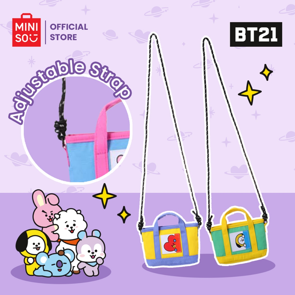 Miniso x BT21 Collection Tas Selempang Tas Pundak Kapasitas Tinggi Tas Wanita Desain Lucu BT21
