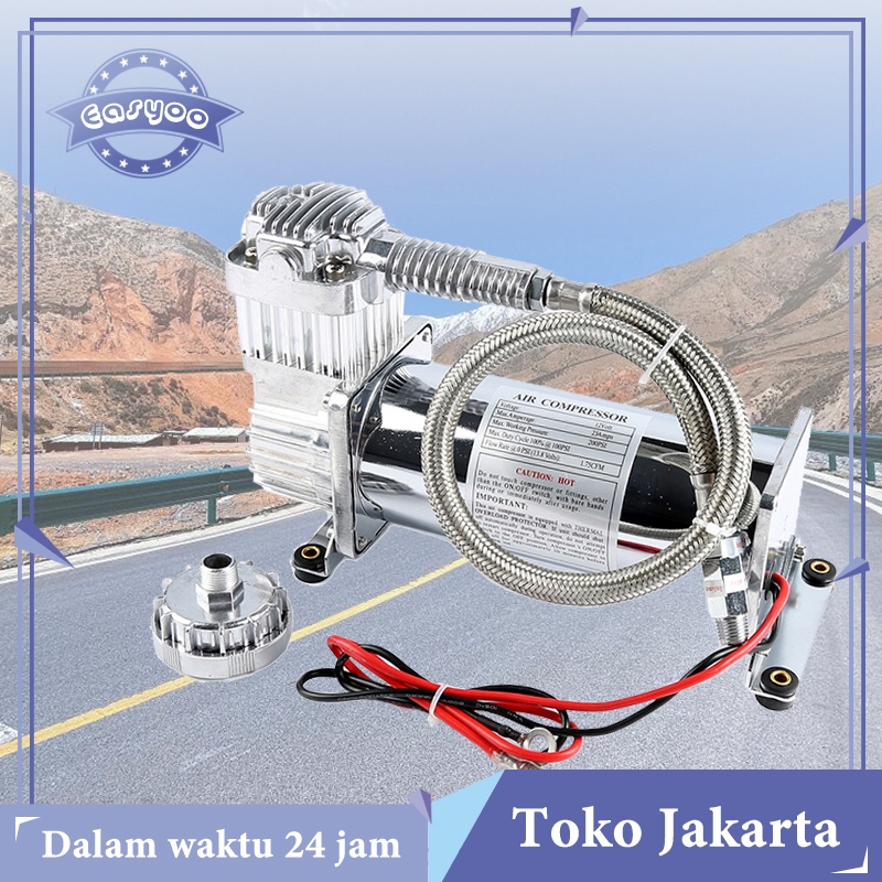 12V 444C 200 PSI Motor Compressor Air Suspension Chrome Air Compressor For Auto/Motorcycle