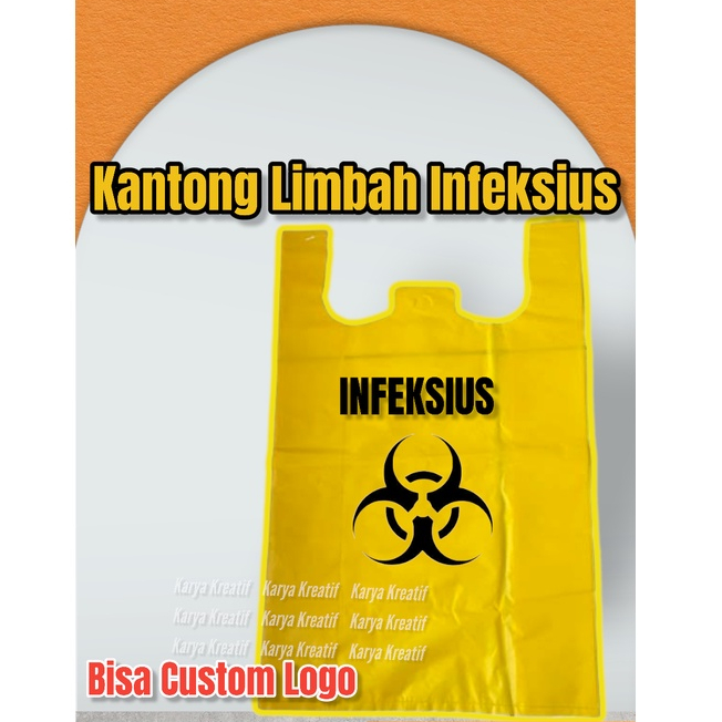 KANTONG KRESEK KUNING SABLON/ KANTONG KRESEK INFEKSIUS UKURAN 40x65(BERLOGO)
