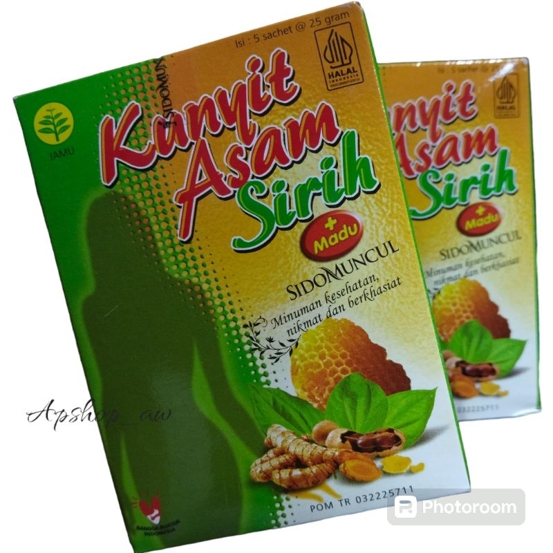 

Kunyit Asam Sirih + Madu Sidomuncul 1Box