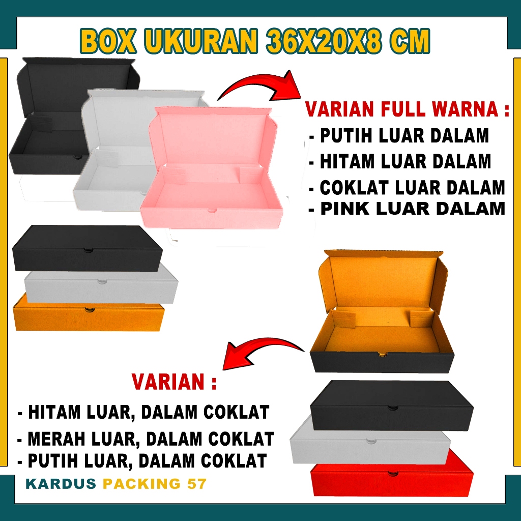 

Box 36X20X8 (BABE) cm / Kardus / Karton Polos / Box Hampers / Box Baju