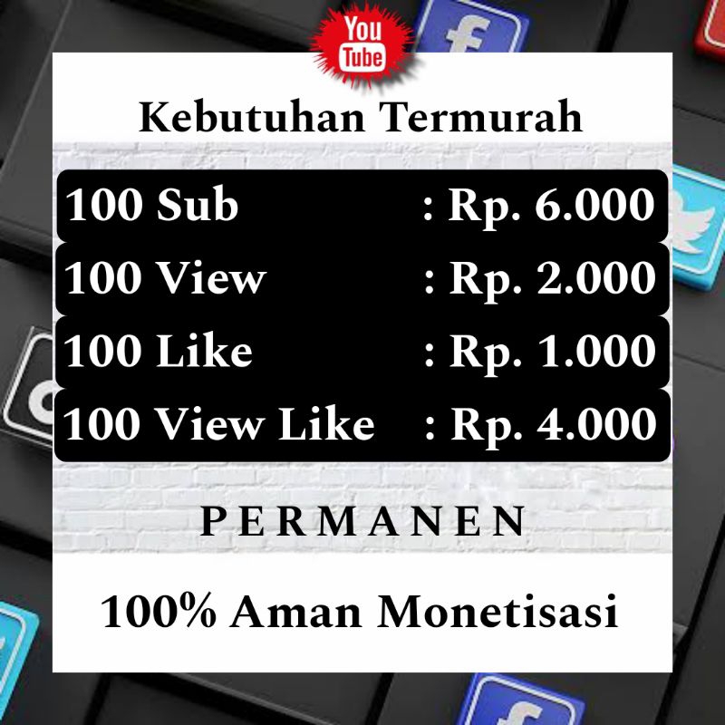 Youtube View Permanen Monetisasi | Termurah Non Drop | Viewer Like Subscribe Youtube