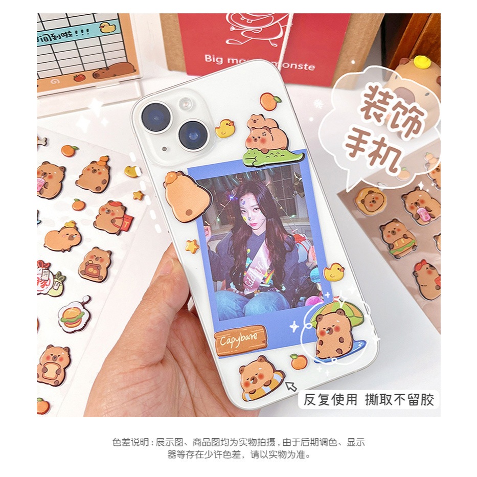 

Stiker Timbul Capybara 3D Bubble Import