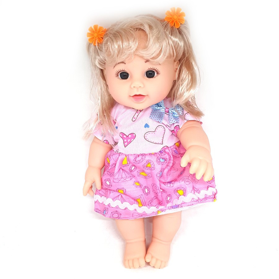 Mainan Boneka Cute Baby Doll Tas Ransel bisa Papa Mama Ketawa Nangis Full Karet