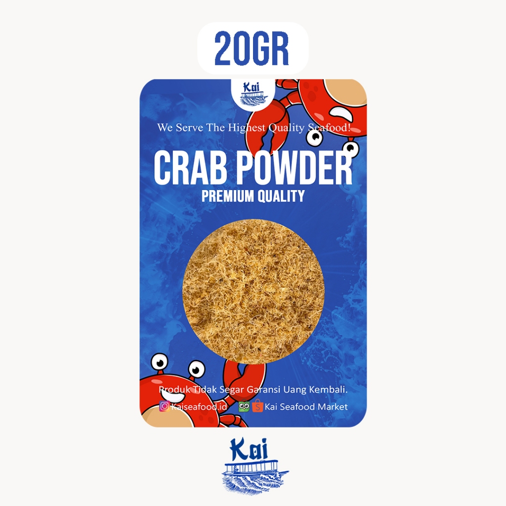 

Kai Seafood - Crab Powder/Bubuk Daging Kepiting Bakau Murni Netto 20gr