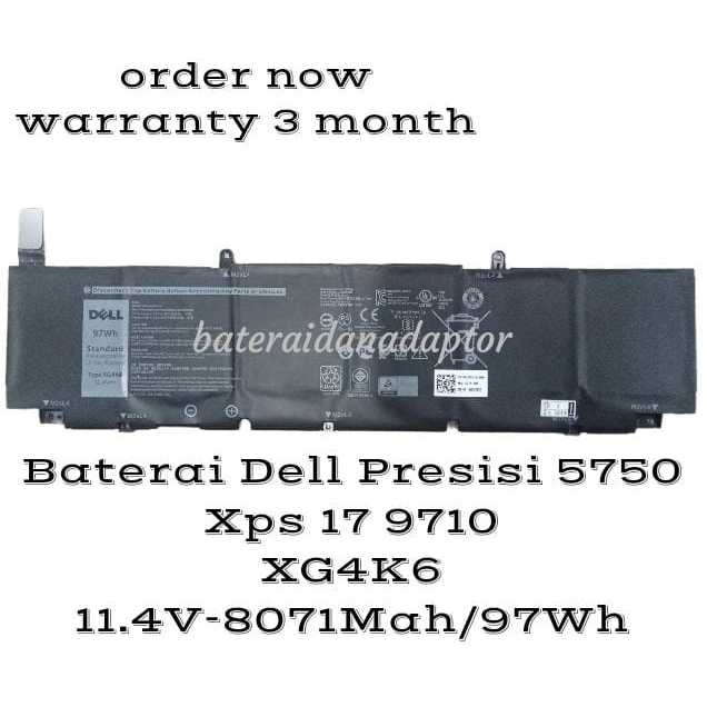 BATERAI DELL PRESISI 5750 XPS 17 9700 9710 XG4K6