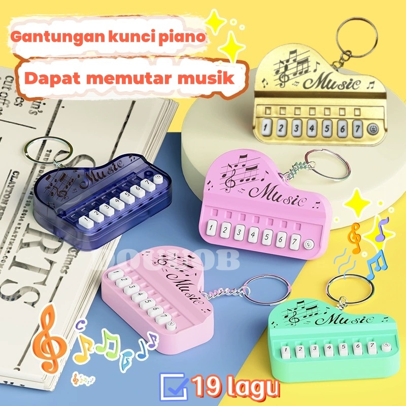 Gantungan kunci piano yang dapat dimainkanGantungan Kunci Piano Jari MiniKeychain Souvenir Unik