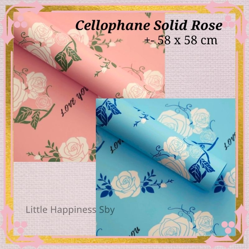 

Murah! (Ecer) Kertas cellophane wrapping buket bunga solid rose