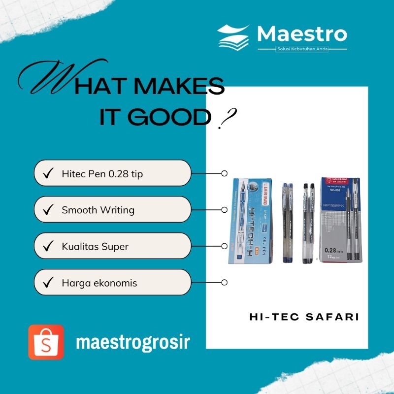 

Bolpen Hitec 0.28mm Safari / Hi-Tec Murah / Hi-Tech Small Tip