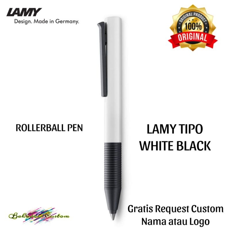 

PULPEN LAMY ORIGINAL MADE IN GERMANY ROLLERBALL PEN TIPO SERIES COLOUR WHITE BLACK GRATIS REQUEST CUSTOM NAMA ANDA ATAU LOGO ANDA COCOK UNTUK PEMAKAIAN PRIBADI ATAU UNTUK HADIAH SPESIAL MERCHANDISE PROMOSI ANDA