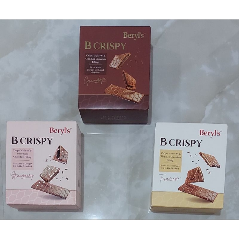 

beryl's crispy wafer 80 gram READY STOCK /crispy wafer with tiramisu, crispy wafer with strawberry, crispy wafer with gianduja