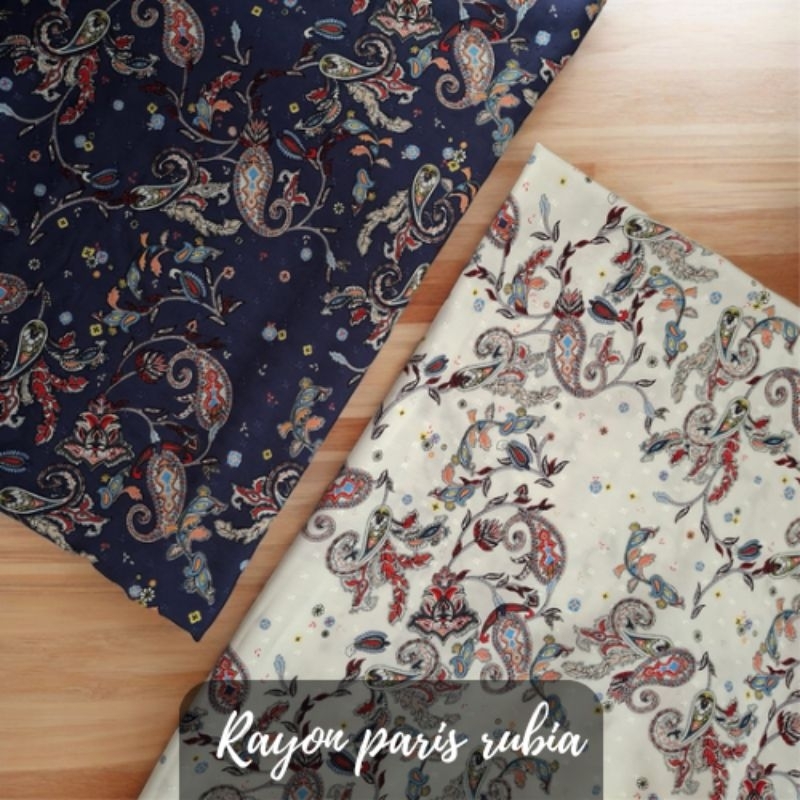 kain katun rayon paris rubiah motif / bahan katun rayon lembut