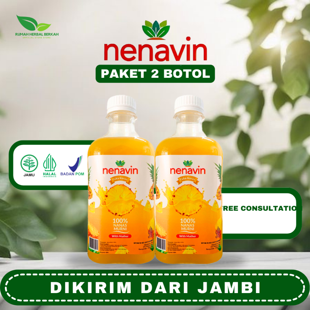 

NENAVIN (2 BOTOL) - Cuka Nanas Herbal 3x Lebih Ampuh Aatasi Diabetes, Turunkan Gula Darah dan Kolesterol Mengandung Mother/Inang Cuka dengan 100% Nanas Asli Dijamin Original