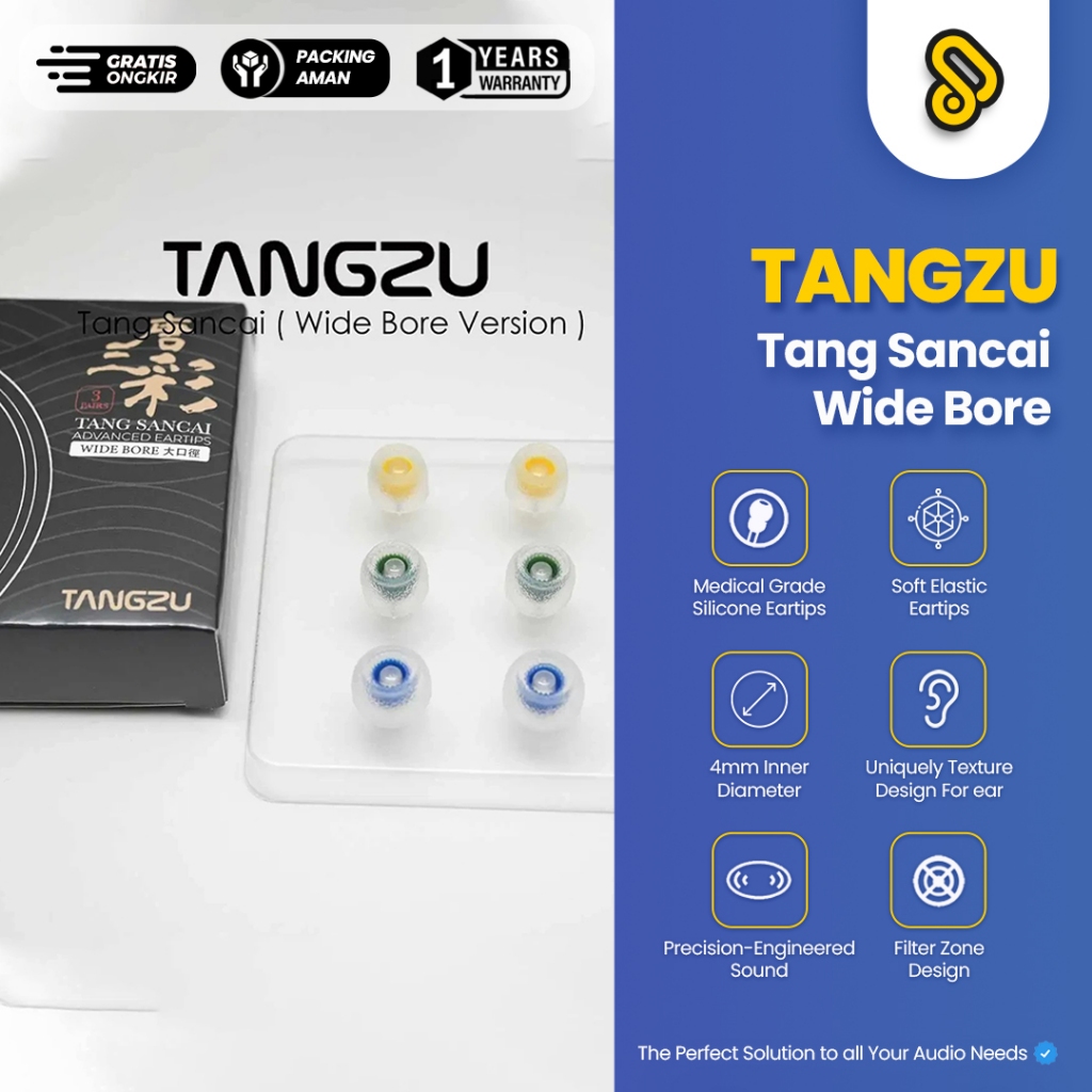 Tangzu Tang Sancai Wide Bore Eartips Replacement for Earphone IEM