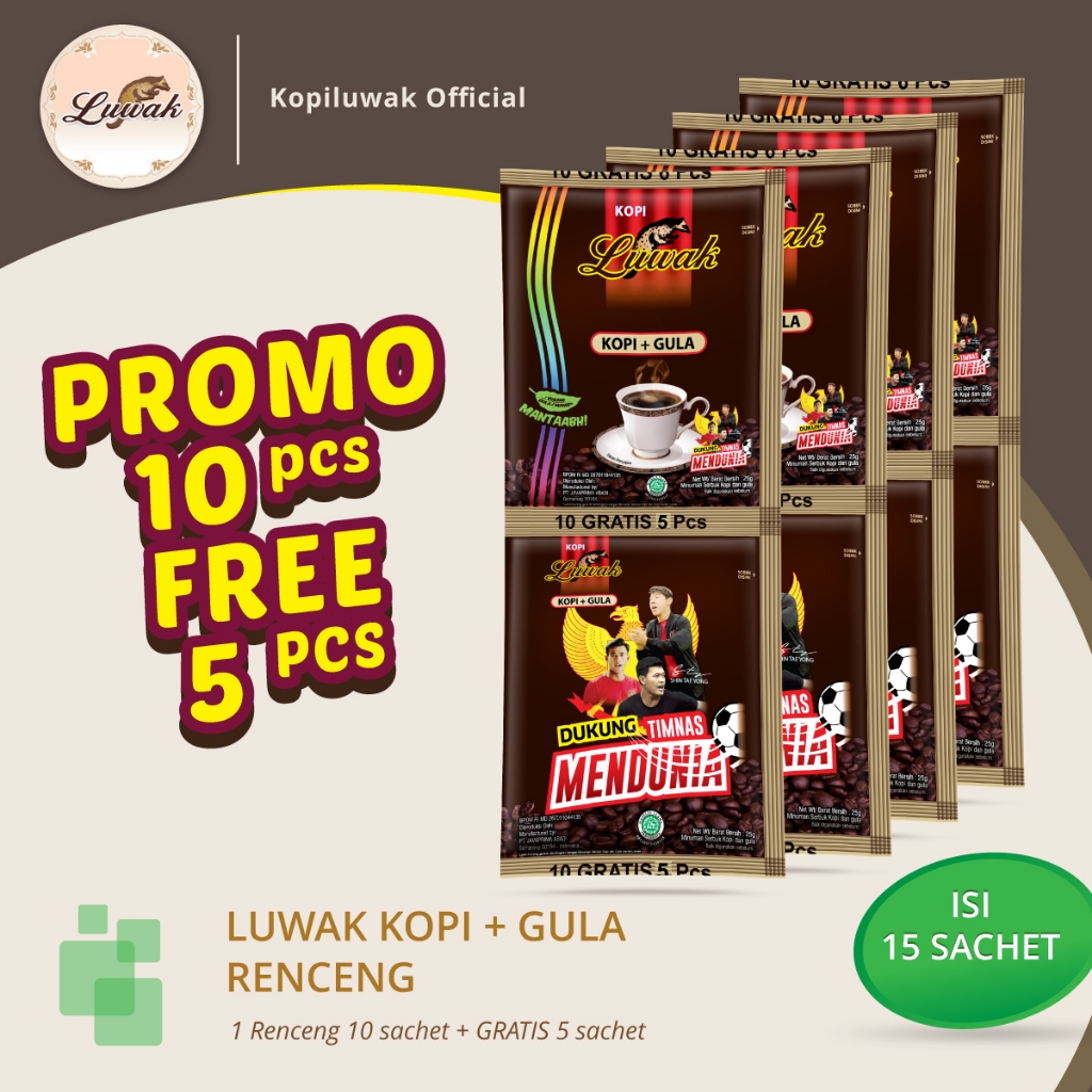 

KOPI LUWAK GULA RENCENG ( PROMO 10 FREE 5 pc)