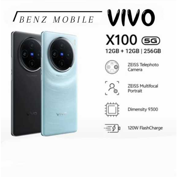 Vivo X100 5G 12/256GB Dimensity 9300 5000mAh 120W NFC Garansi Resmi
