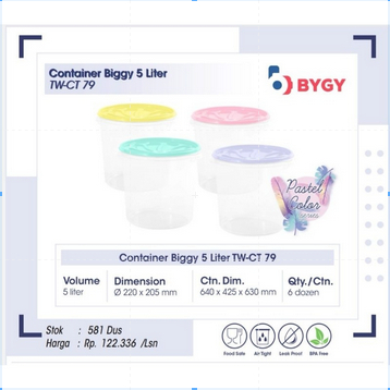 Toples Biggy Polos 5 Liter/ Toples Plastik 5 Liter